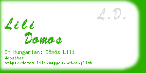 lili domos business card